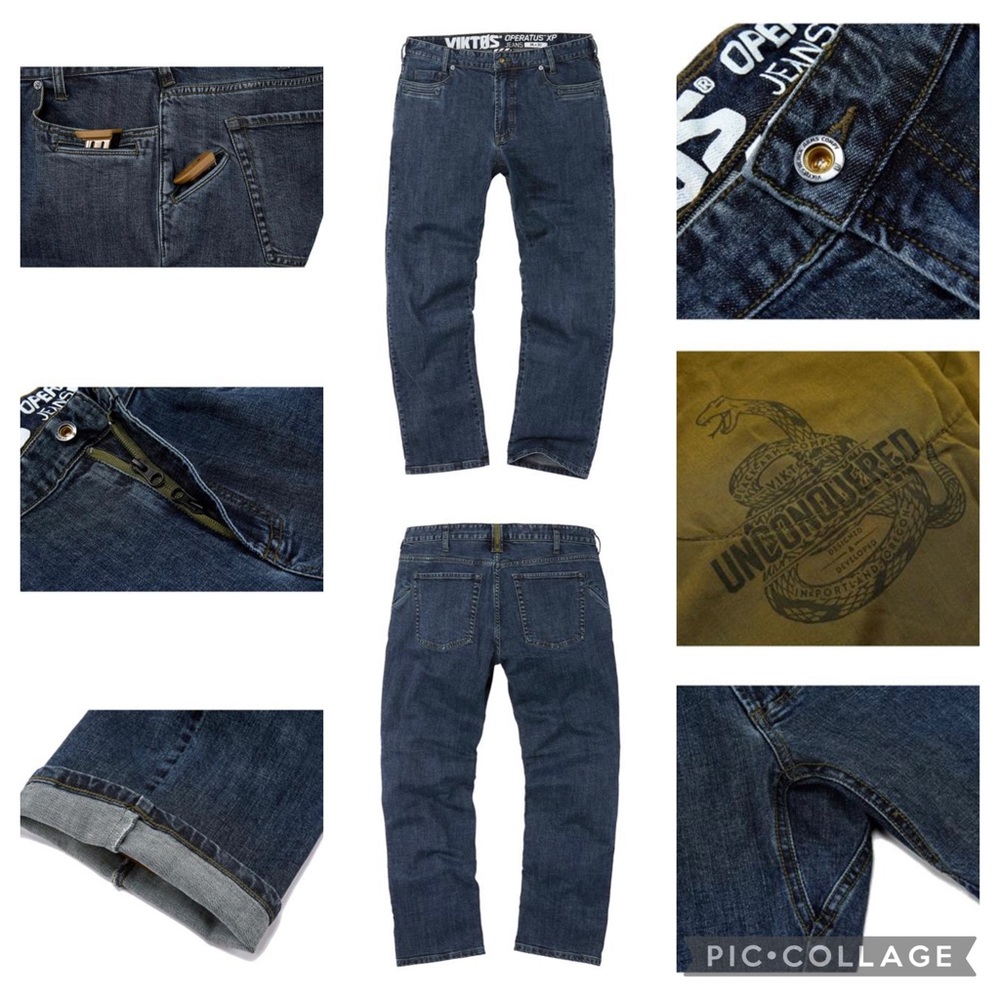 NWT Men's Viktos Operatus XP Tactical Jeans | Dark Blue Wash | Size 42/36